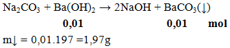 Na2CO3 + Ba(OH)2 → 2NaOH + BaCO3( ↓) | Cân bằng phương trình hóa học